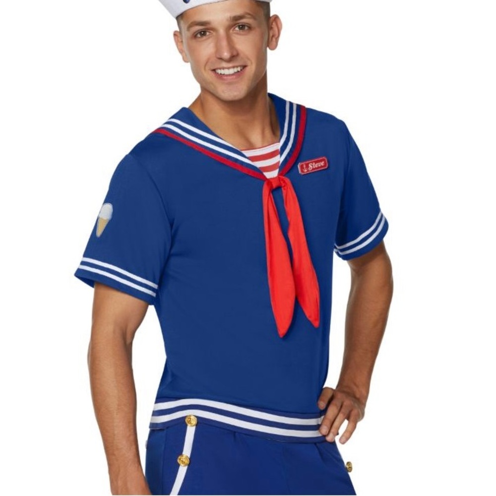 Adult Steve Scoops Ahoy Halloween Costume Stranger Things - *SHIRT/NAMETAG ONLY*